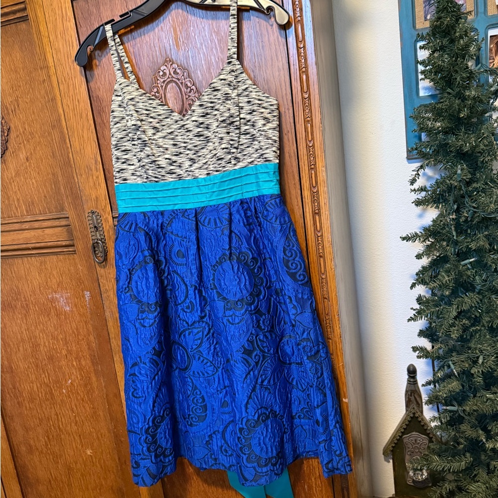 Moulinette Soeurs Black and Blue Midi Dress